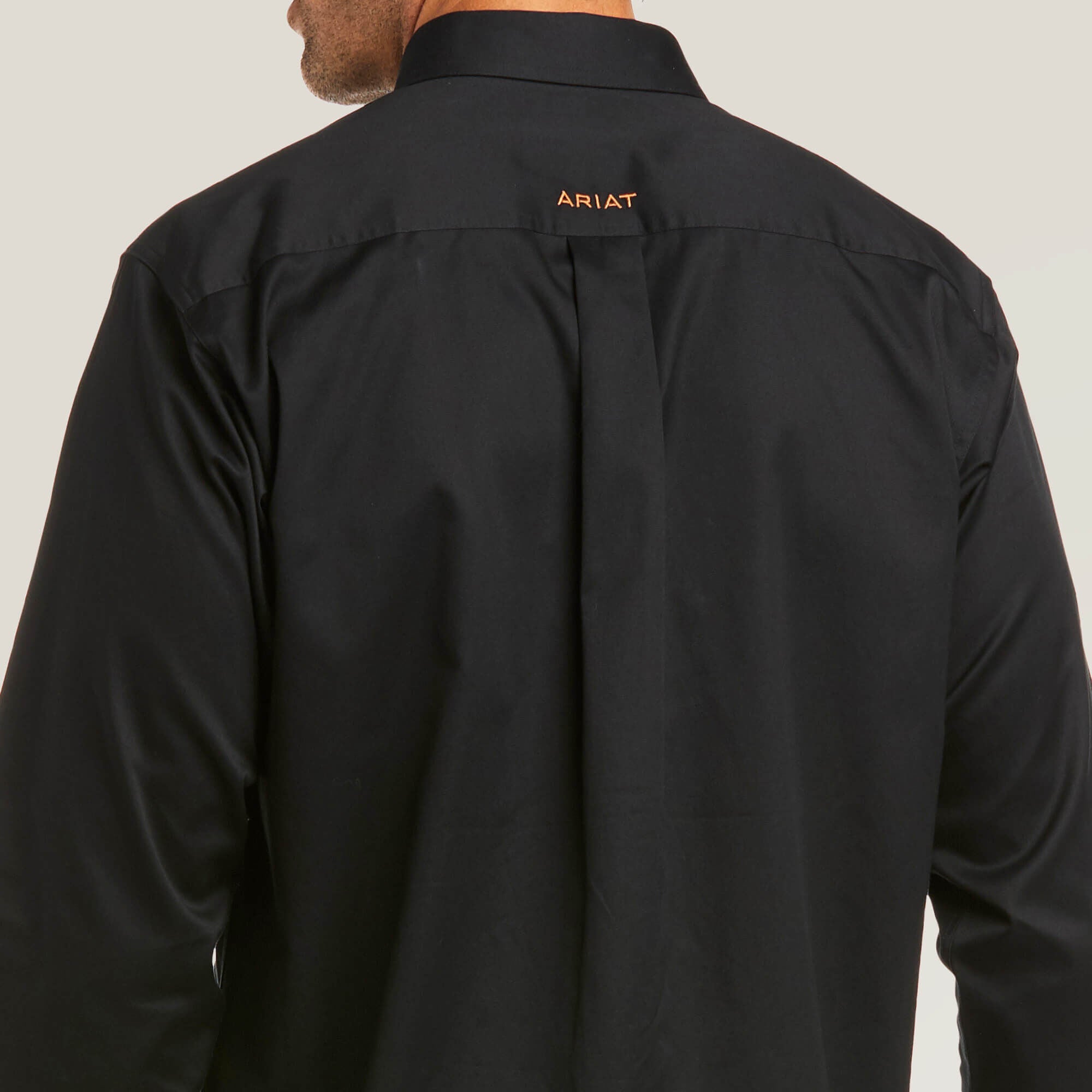 Solid Twill Fitted Shirt Men - BLACK