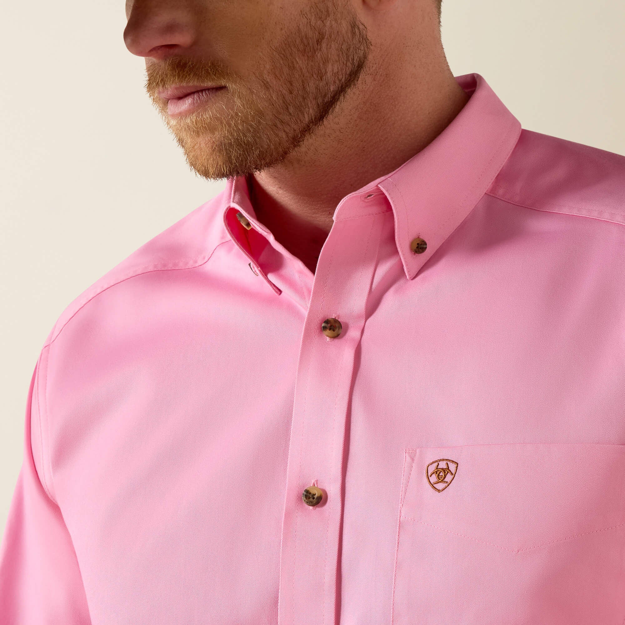 Solid Twill Classic Fit Shirt Men - PRISM PINK