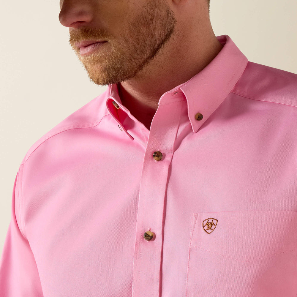 Solid Twill Classic Fit Shirt Men - PRISM PINK