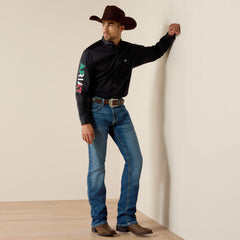 Team Logo Twill Classic Fit Shirt Men - BLACK MEXICO