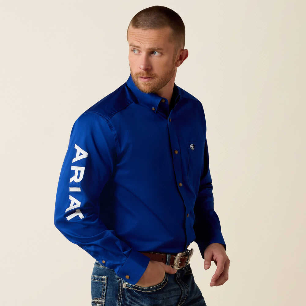 Team Logo Twill Classic Fit Shirt Men - ULTRAMARINE/WHITE