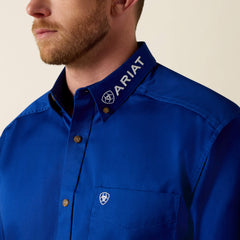 Team Logo Twill Classic Fit Shirt Men - ULTRAMARINE/WHITE