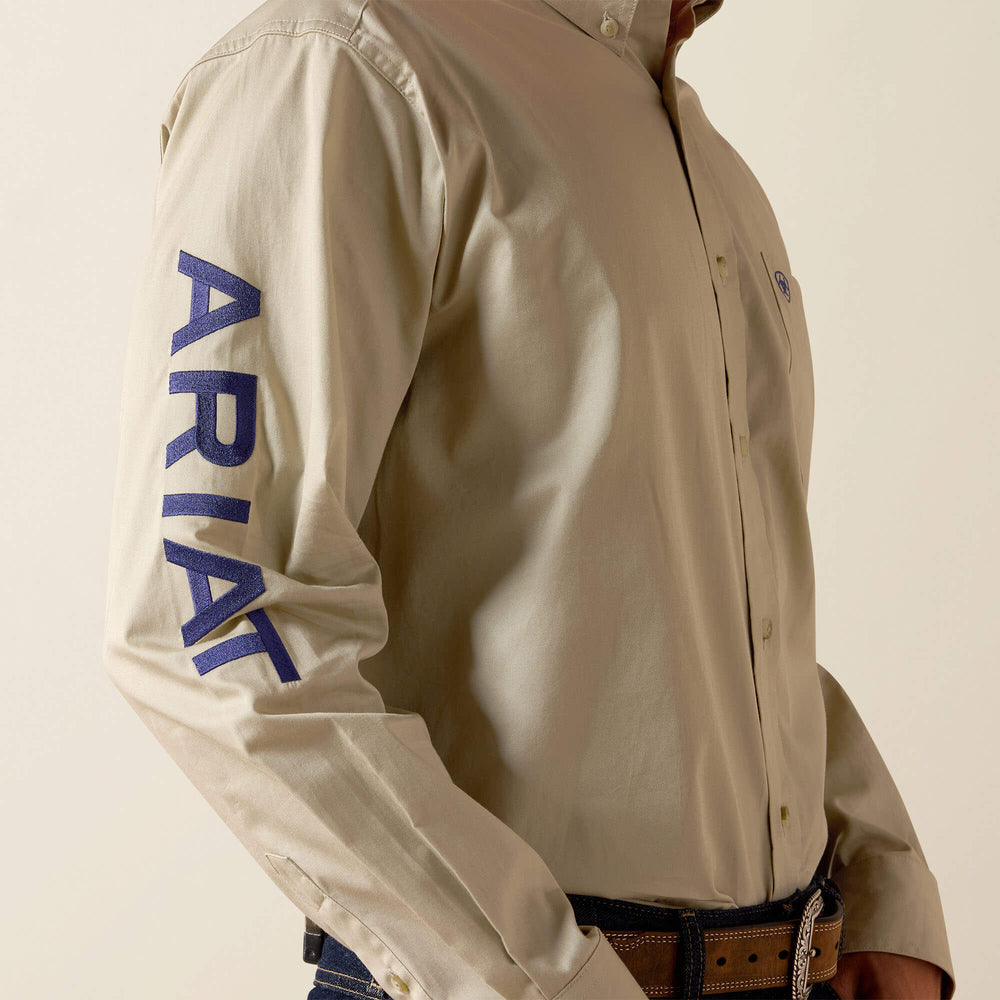 Team Logo Lightweight Twill Classic Fit Shirt Men - KHAKI/NAVY