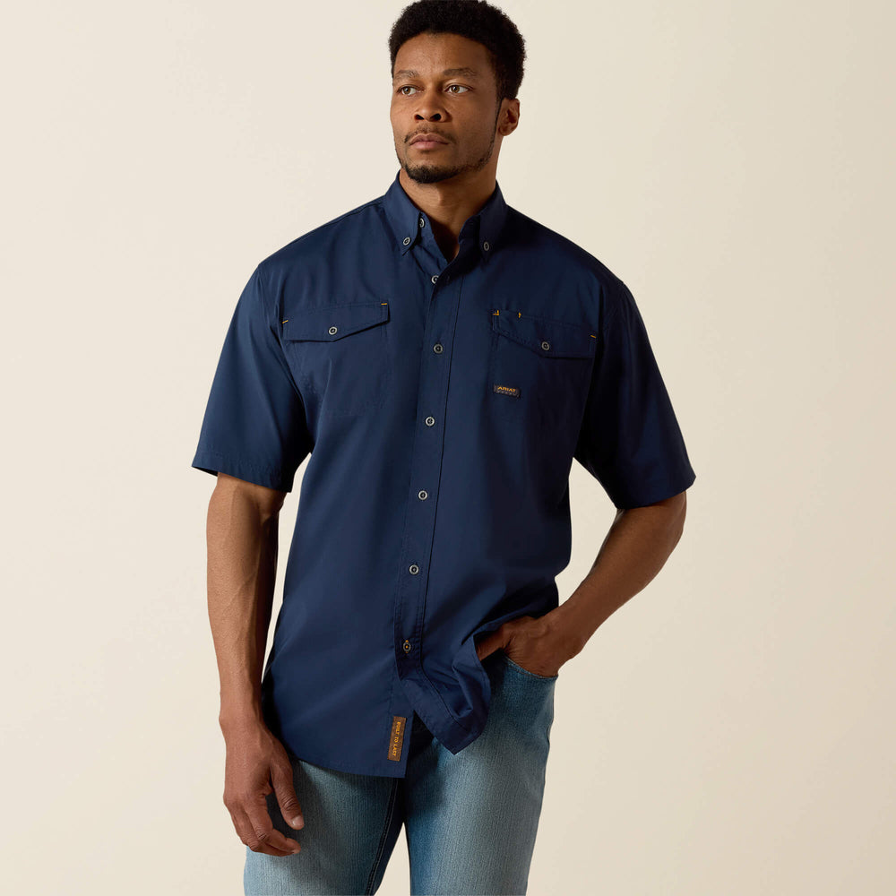 Rebar Made Tough VentTEK DuraStretch Work Shirt Men - NAVY