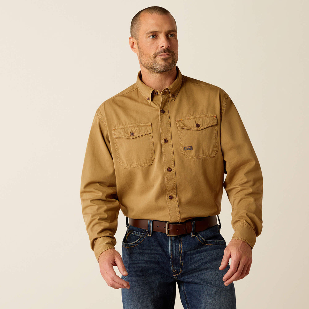 Rebar Washed Twill Work Shirt Men - REBAR KHAKI