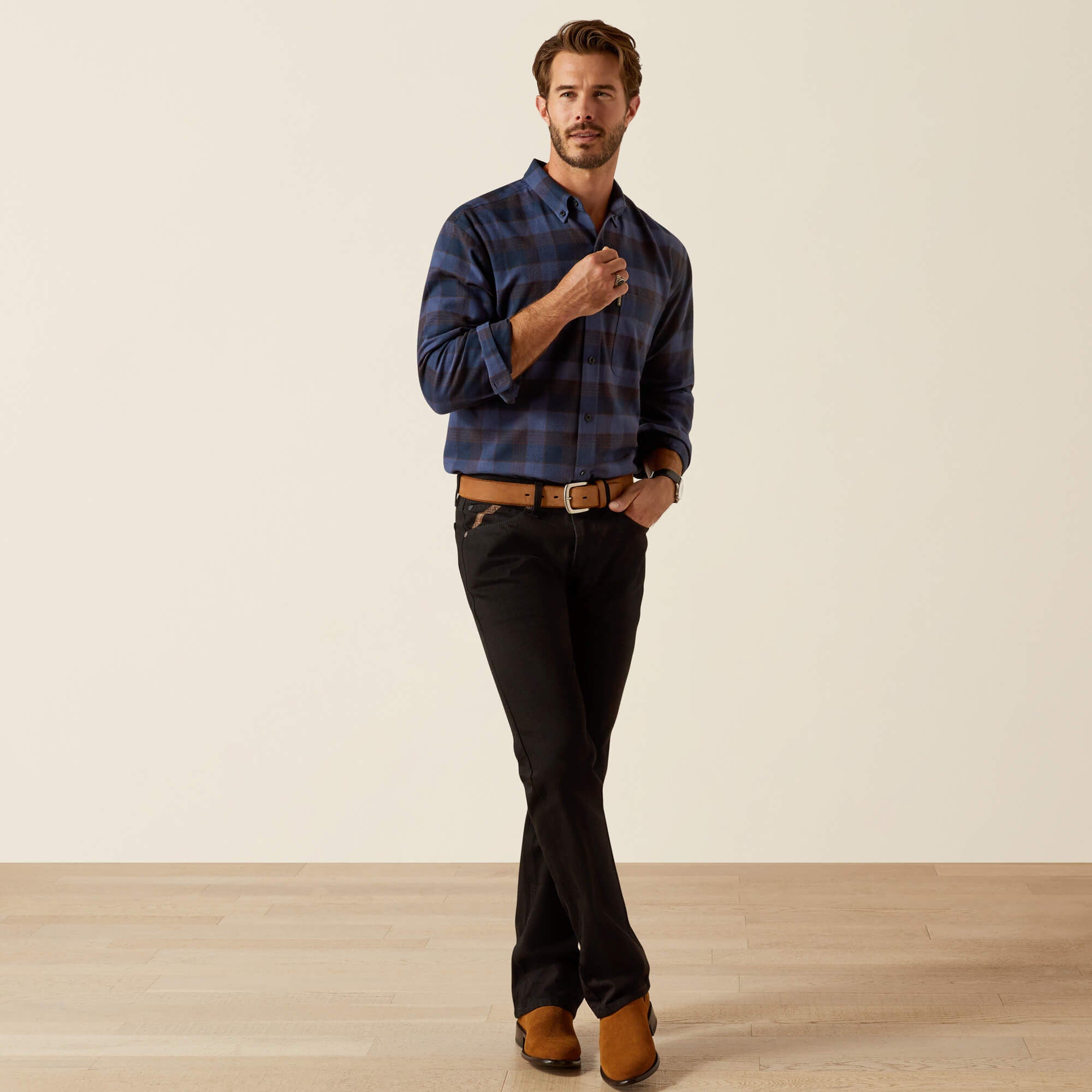 Simmental Shirt Men - NAVY PLAID