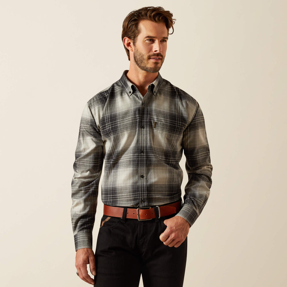 Clement Shirt Men - GREY OMBRE PLAID