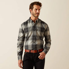 Clement Shirt Men - GREY OMBRE PLAID
