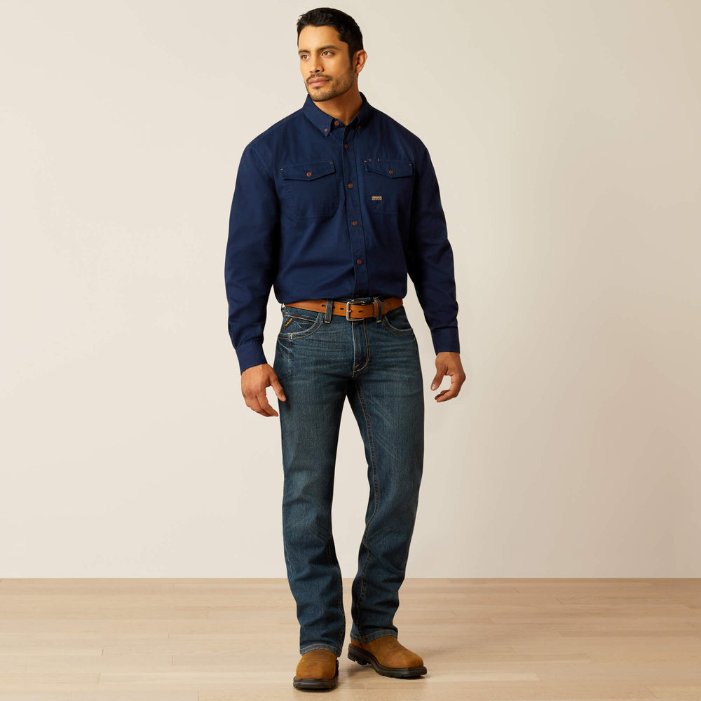 Rebar Washed Twill Work Shirt Men - NAVY
