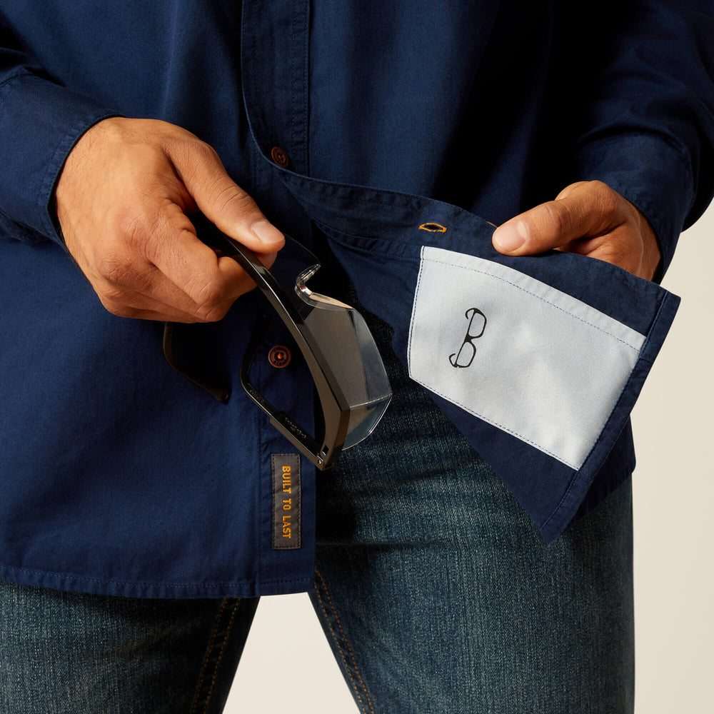 Rebar Washed Twill Work Shirt Men - NAVY