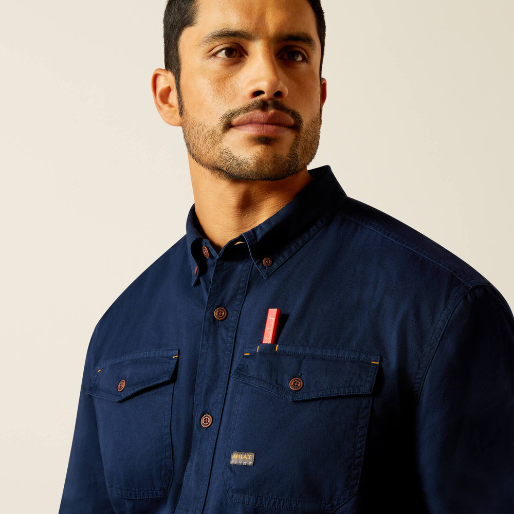 Rebar Washed Twill Work Shirt Men - NAVY