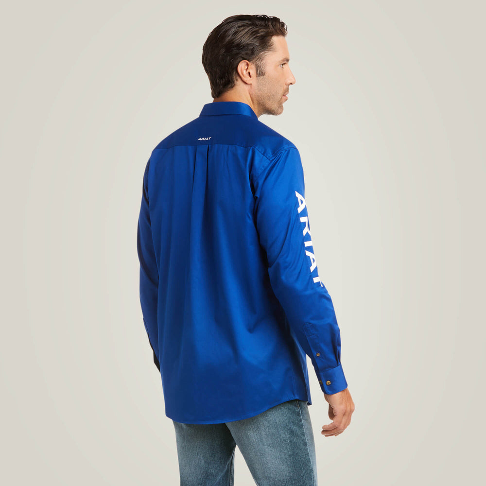 Team Logo Twill Fitted Shirt Men - ULTRAMARINE/WHITE