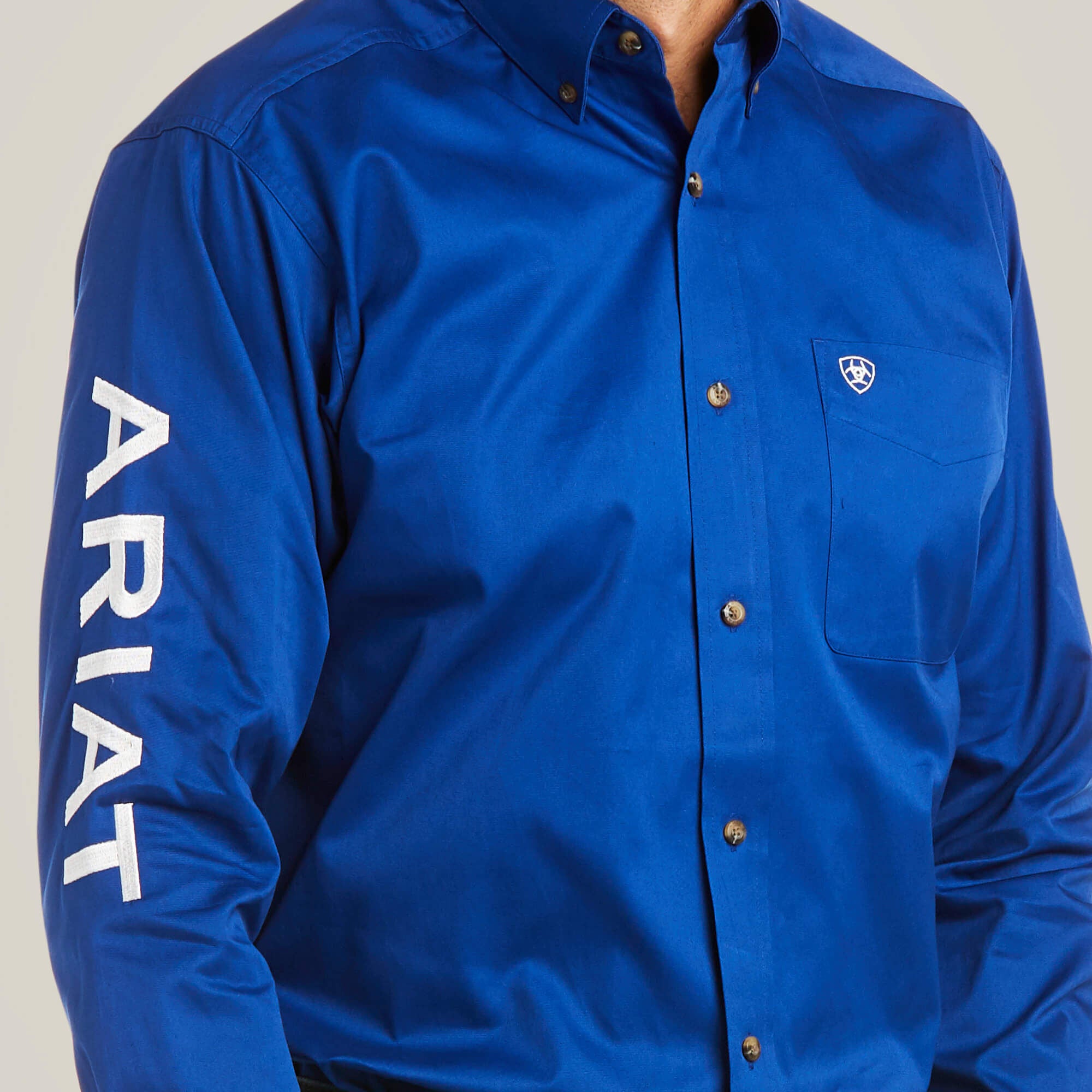 Team Logo Twill Fitted Shirt Men - ULTRAMARINE/WHITE
