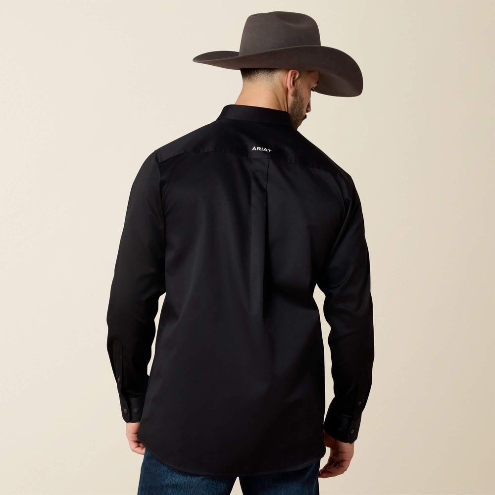 Team Logo Twill Fitted Shirt Men - BLACK/WHITE