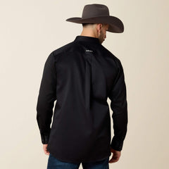 Team Logo Twill Fitted Shirt Men - BLACK/WHITE