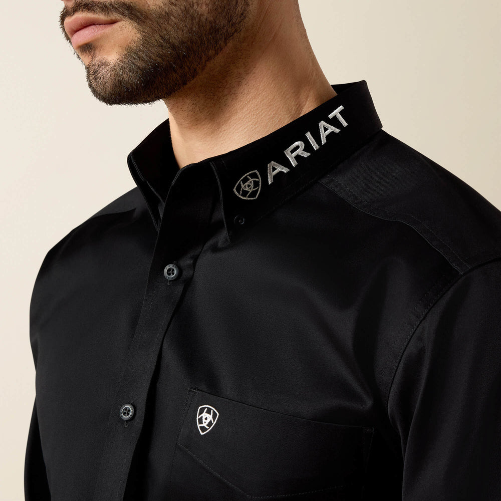 Team Logo Twill Fitted Shirt Men - BLACK/WHITE