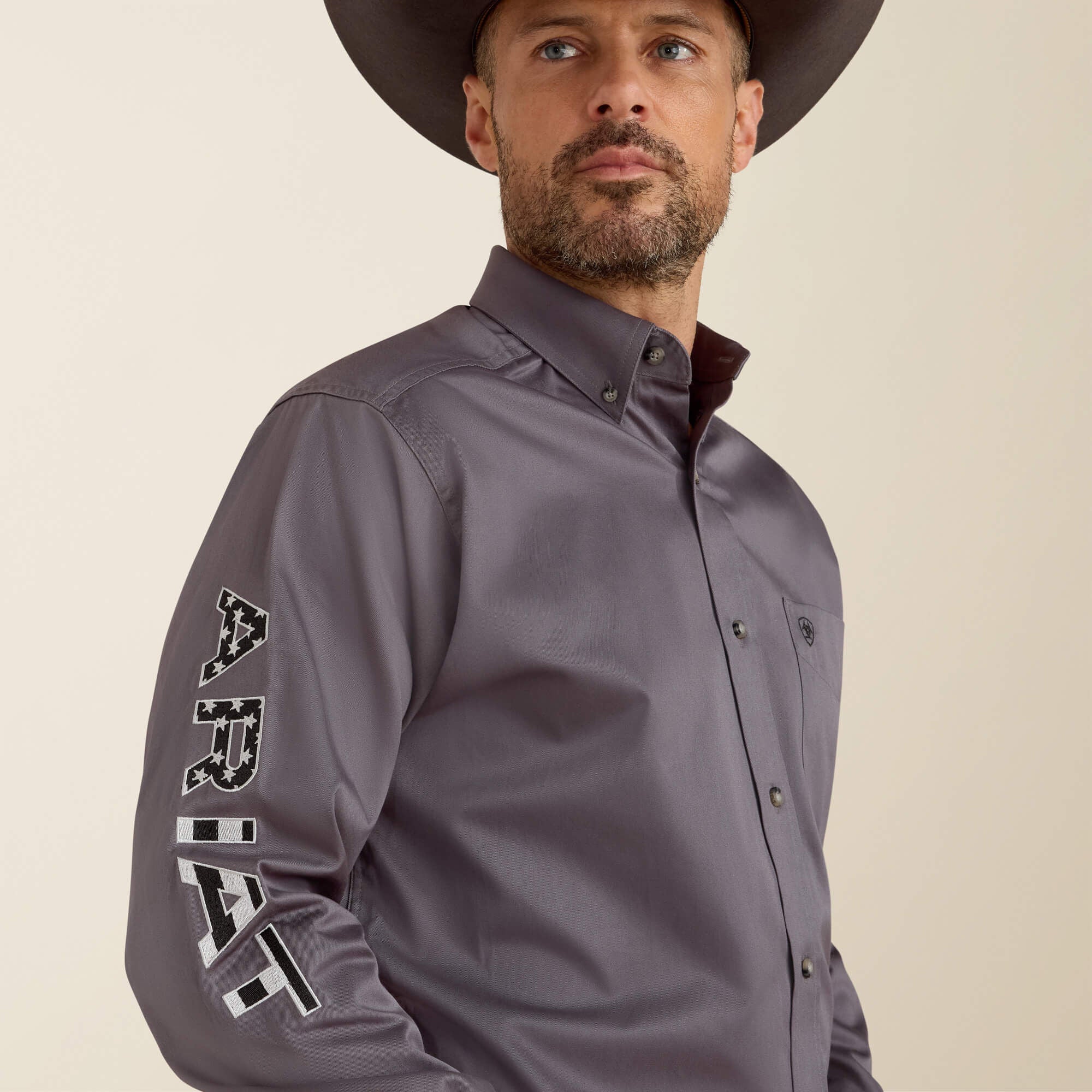 Team Logo Twill Classic Fit Shirt Men - QUIET SHADE