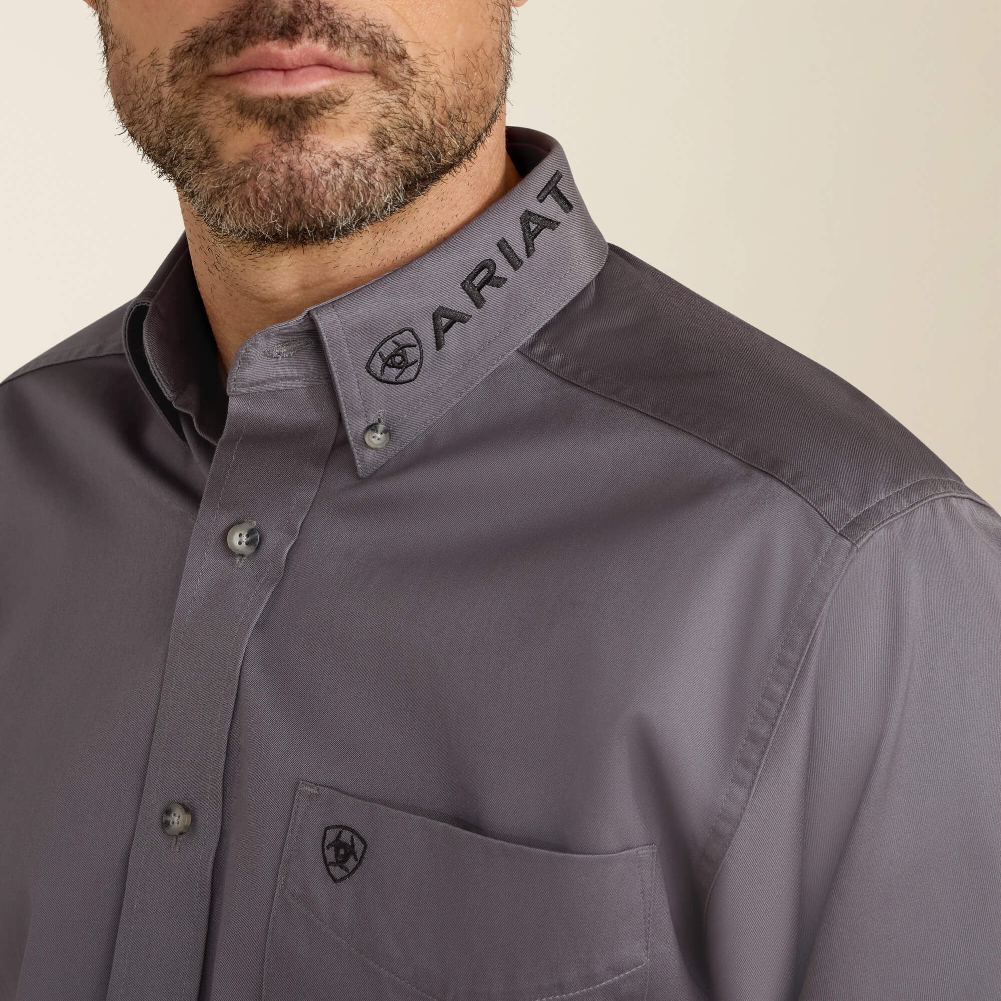 Team Logo Twill Classic Fit Shirt Men - QUIET SHADE