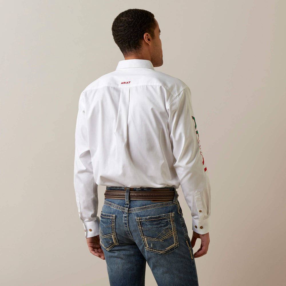 Team Logo Twill Classic Fit Shirt Men - WHITE MEXICO