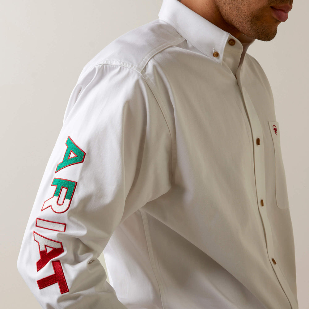 Team Logo Twill Classic Fit Shirt Men - WHITE MEXICO