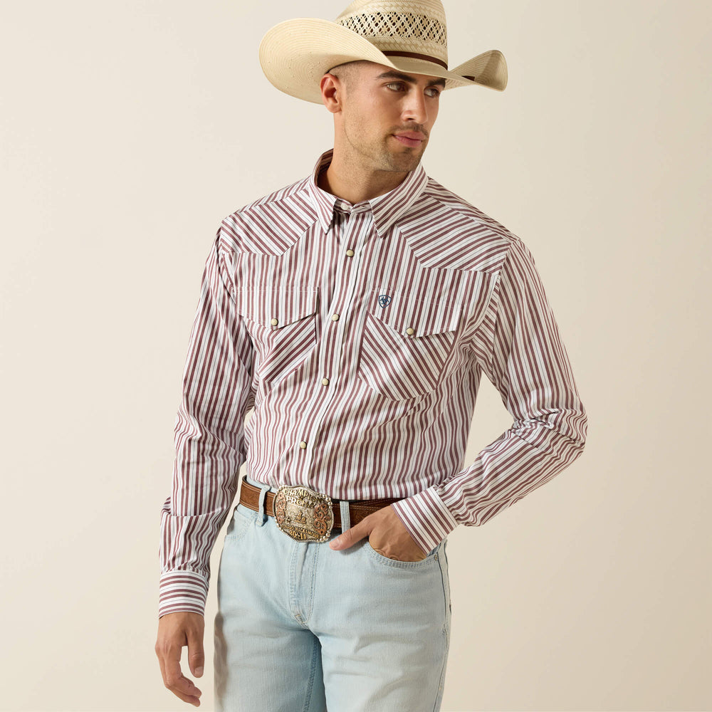 Pro Series Trae Fitted Snap Shirt Men - WHITE STRIPE
