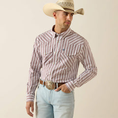 Pro Series Trae Fitted Snap Shirt Men - WHITE STRIPE