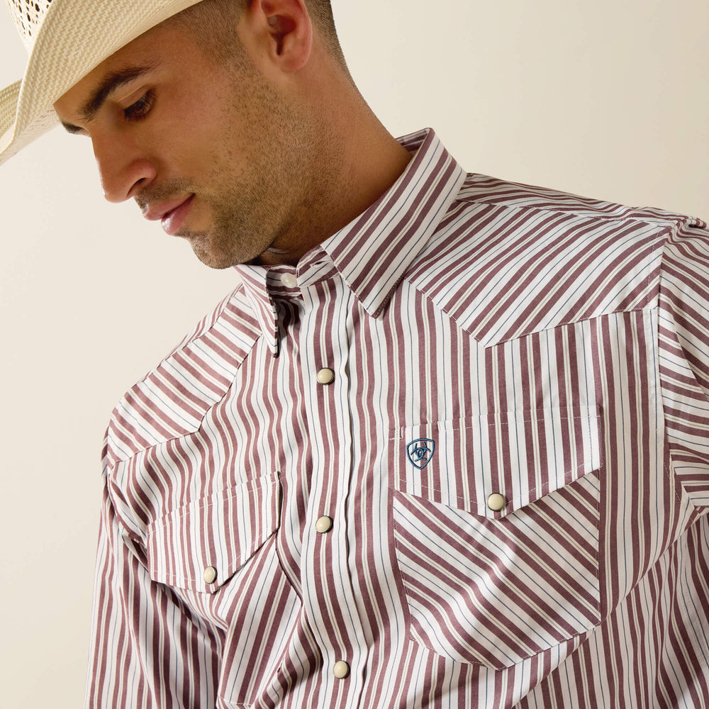 Pro Series Trae Fitted Snap Shirt Men - WHITE STRIPE