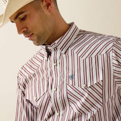 Pro Series Trae Fitted Snap Shirt Men - WHITE STRIPE