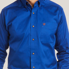 Solid Twill Fitted Shirt Men - ULTRAMARINE