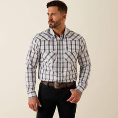 Wrinkle Free Ari Fitted Snap Shirt Men - WHITE