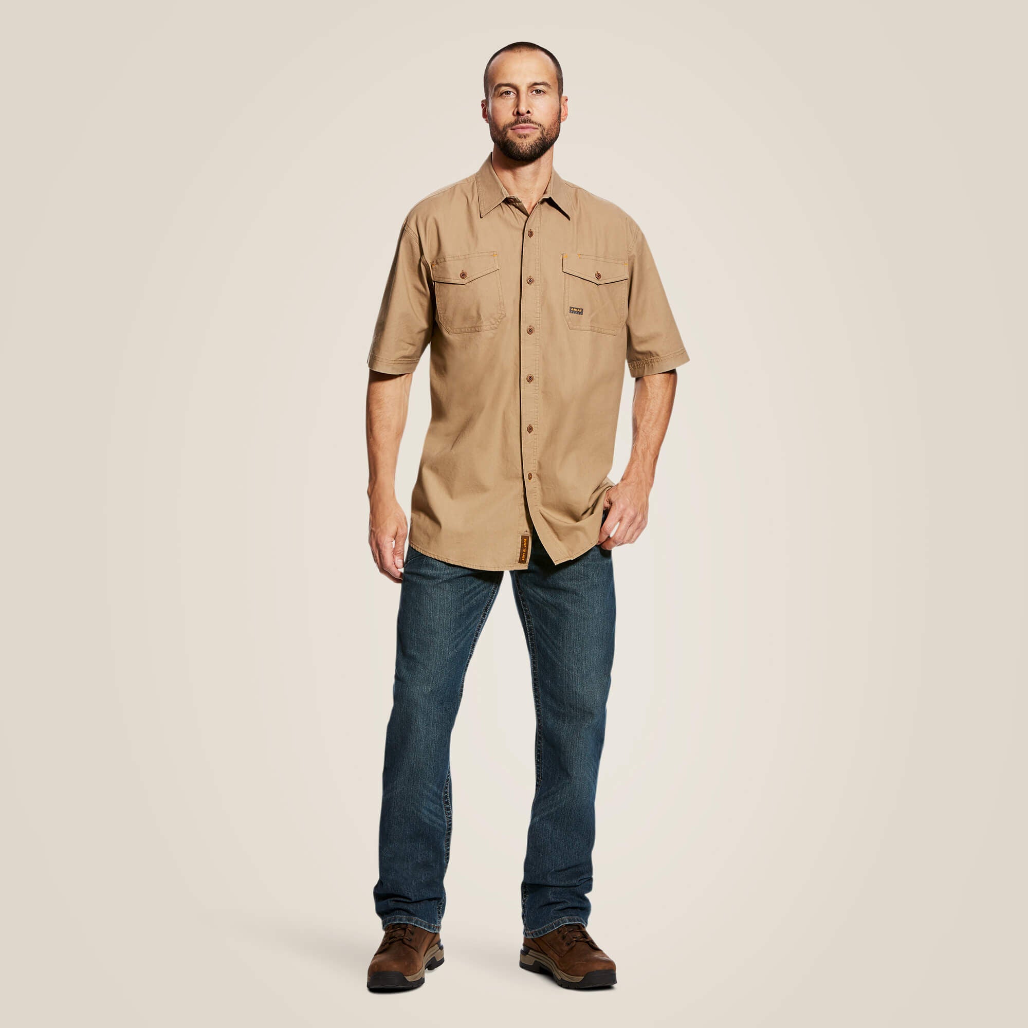Rebar Made Tough DuraStretch Work Shirt Men - KHAKI