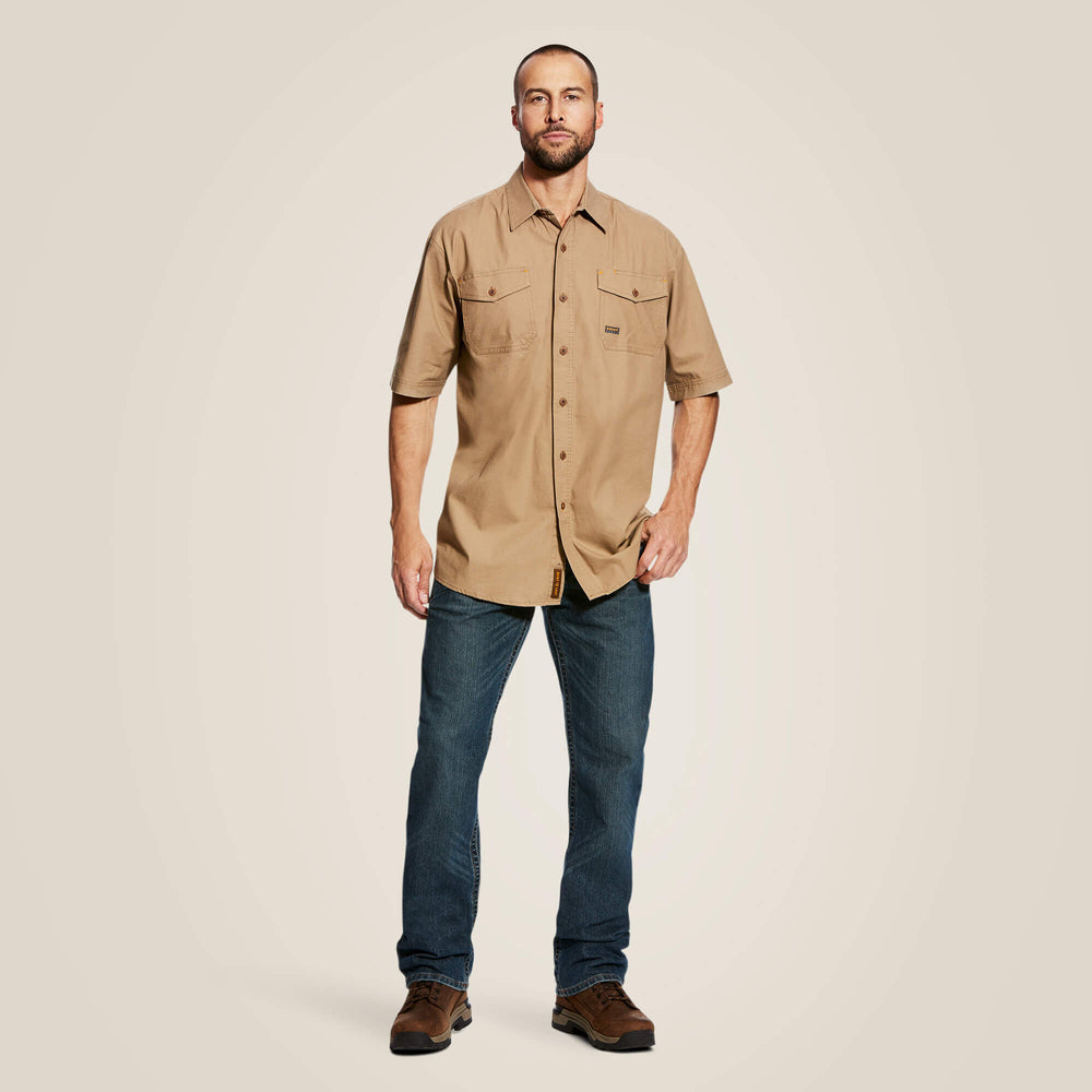 Rebar Made Tough DuraStretch Work Shirt Men - KHAKI