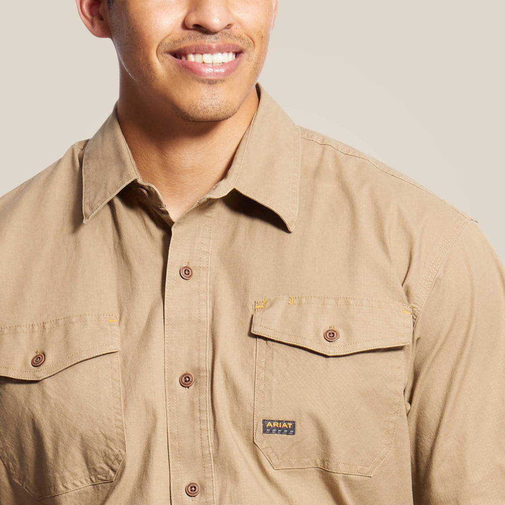 Rebar Made Tough DuraStretch Work Shirt Men - KHAKI