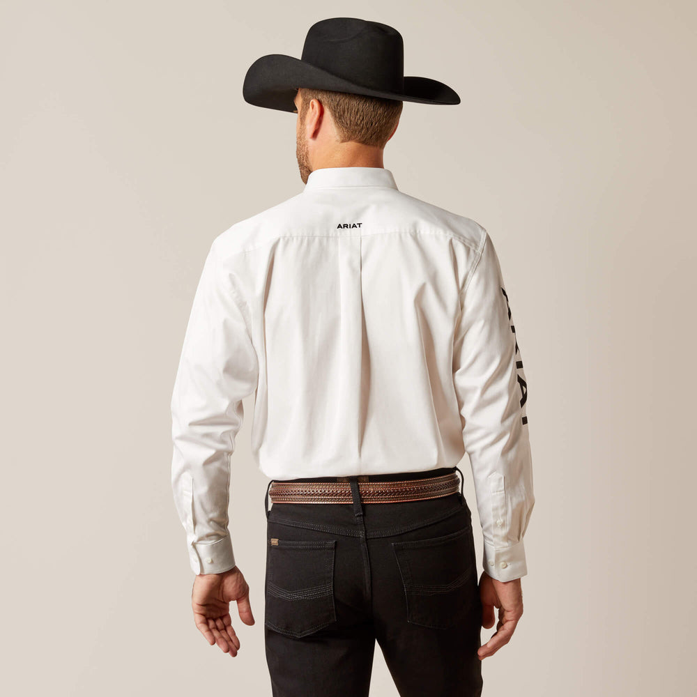 Team Logo Twill Classic Fit Shirt Men - WHITE/BLACK