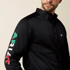 Team Logo Twill Fitted Shirt Men - BLACK/MEXICO