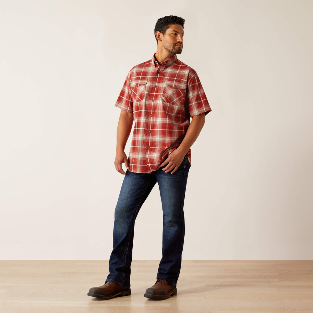 Rebar Made Tough DuraStretch Work Shirt Men - CHILI OIL