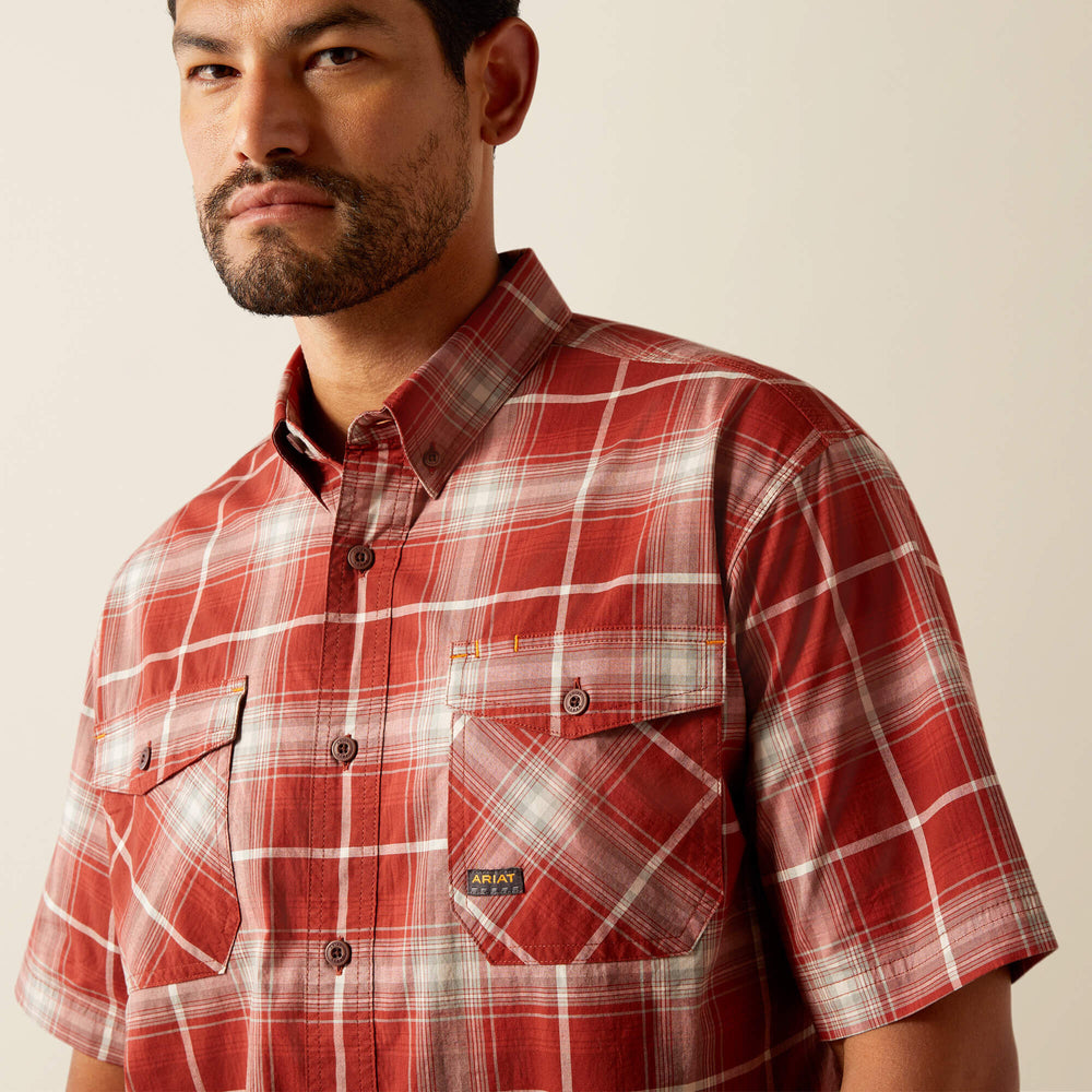 Rebar Made Tough DuraStretch Work Shirt Men - CHILI OIL