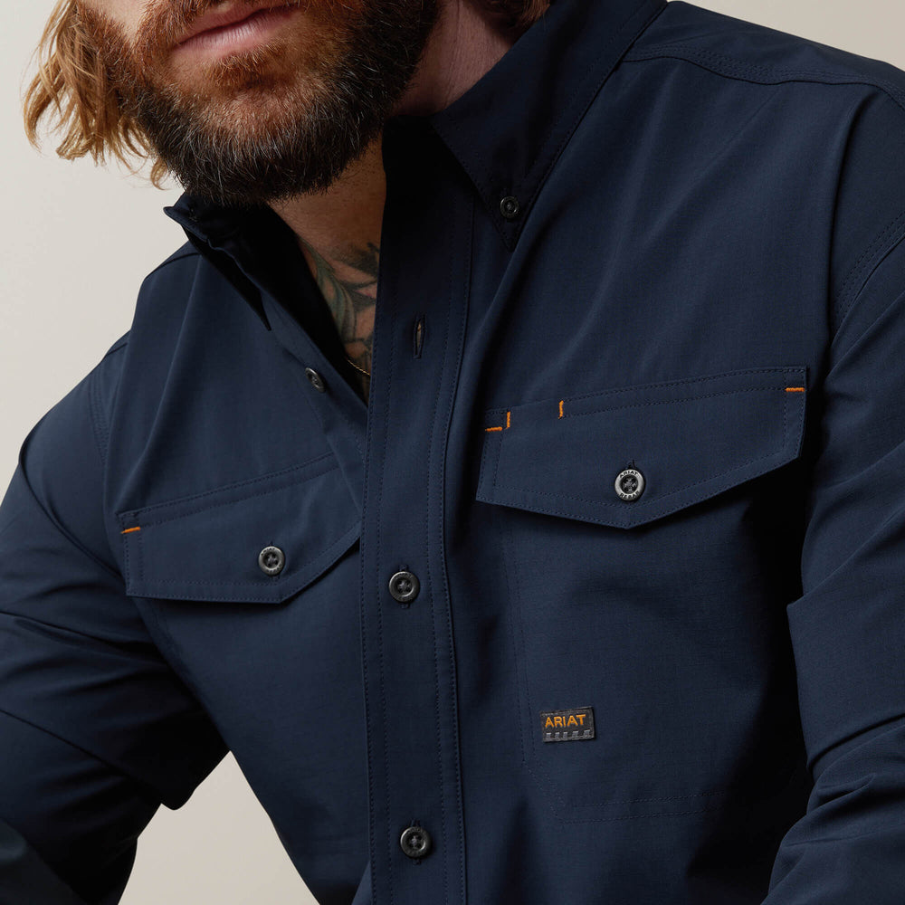 Rebar Made Tough VentTEK DuraStretch Work Shirt Men - NAVY