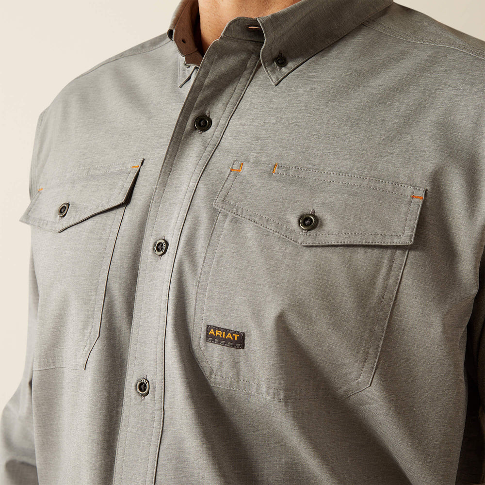 Rebar Made Tough VentTEK DuraStretch Work Shirt Men - CHARCOAL HEATHER