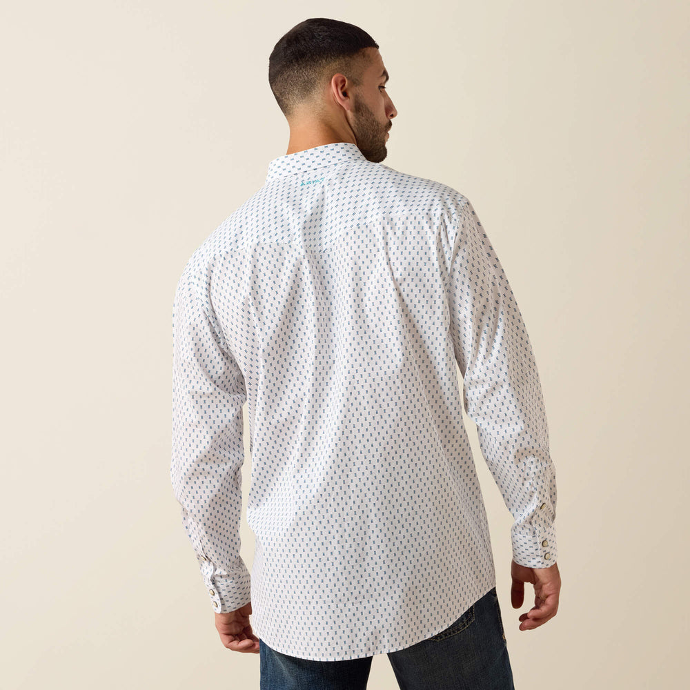 Terence Classic Fit Snap Shirt Men - WHITE GEO PRINT