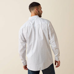 Terence Classic Fit Snap Shirt Men - WHITE GEO PRINT