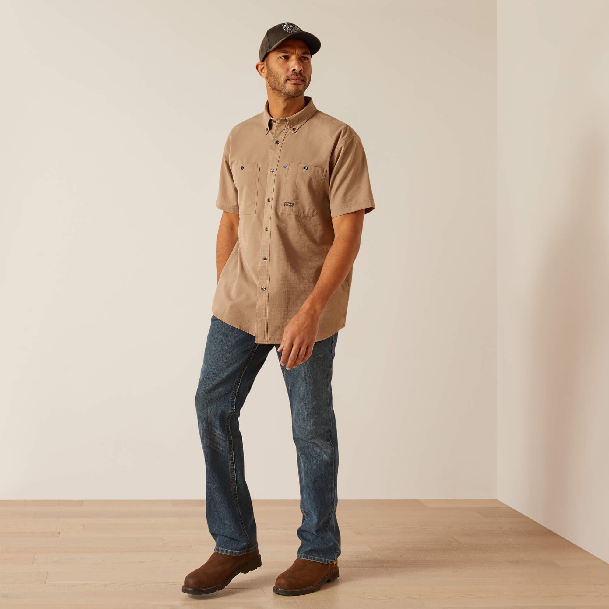 Rebar Made Tough 360 Airflow Work Shirt Men - REBAR KHAKI