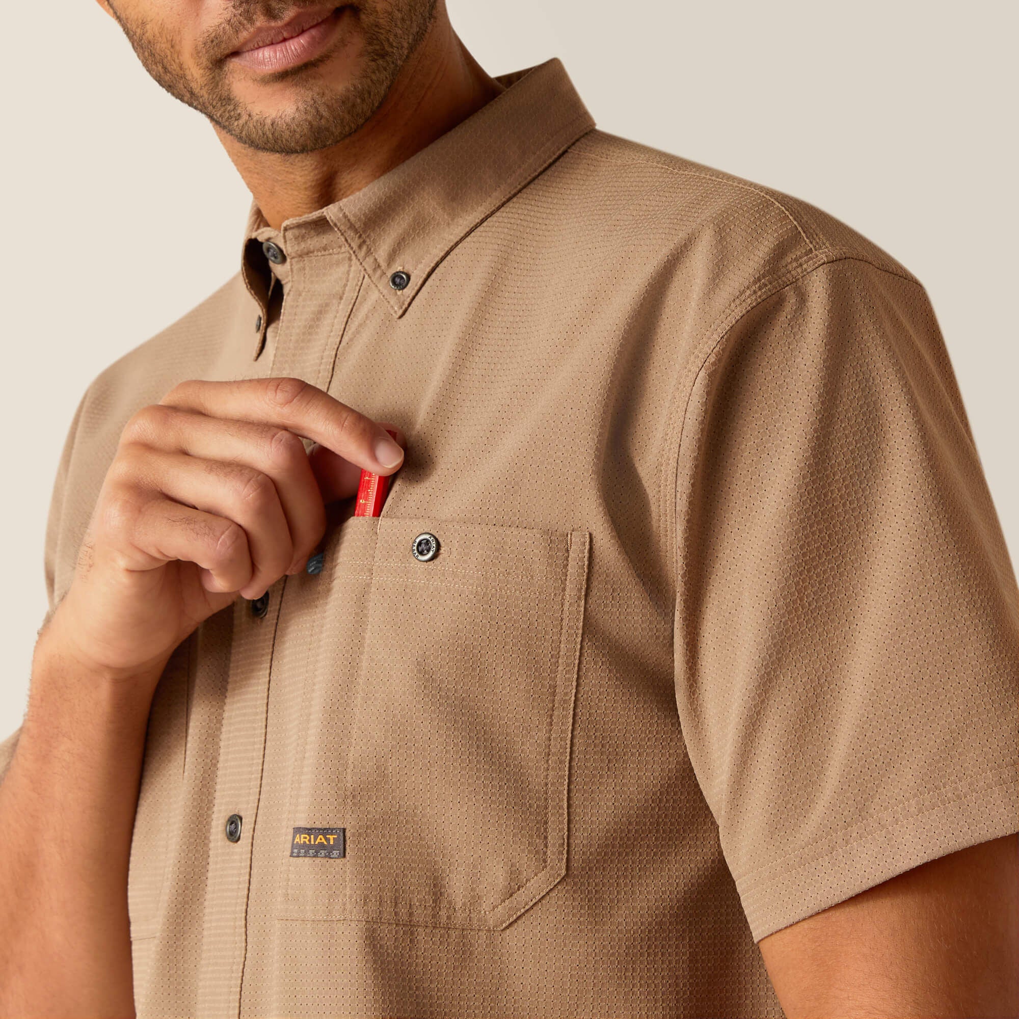 Rebar Made Tough 360 Airflow Work Shirt Men - REBAR KHAKI