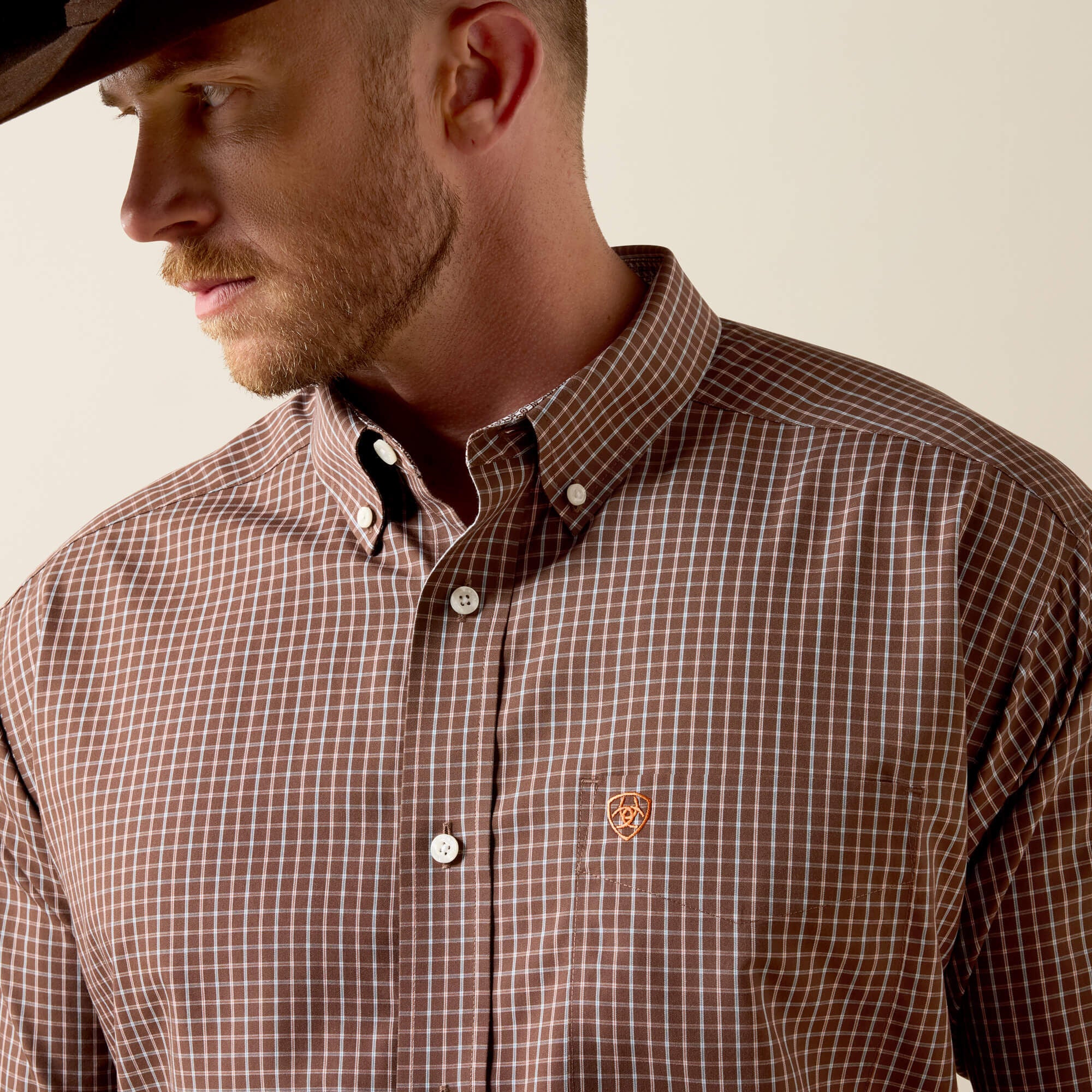 Wrinkle Free Coen Classic Fit Shirt Men - CHESTNUT PLAID