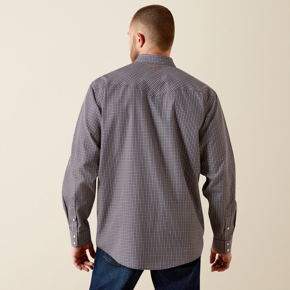 Wrinkle Free Adonis Classic Fit Snap Shirt Men - NAVY PLAID