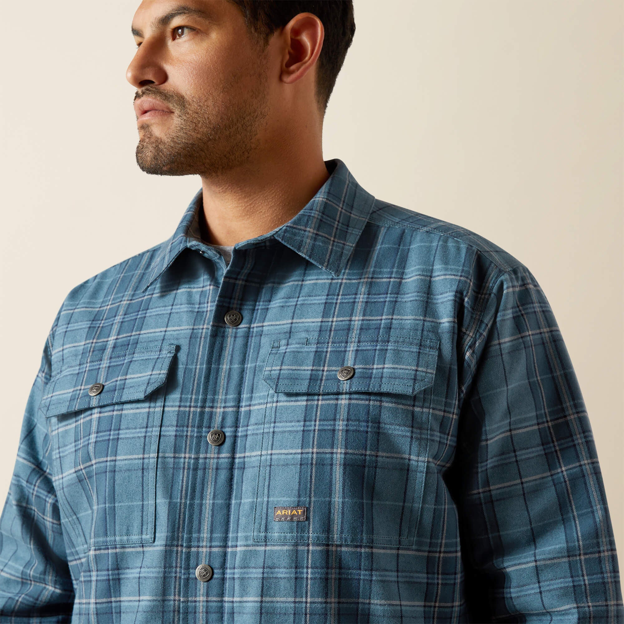 Rebar Flannel Insulated Shirt Jacket Men - BLUESTONE