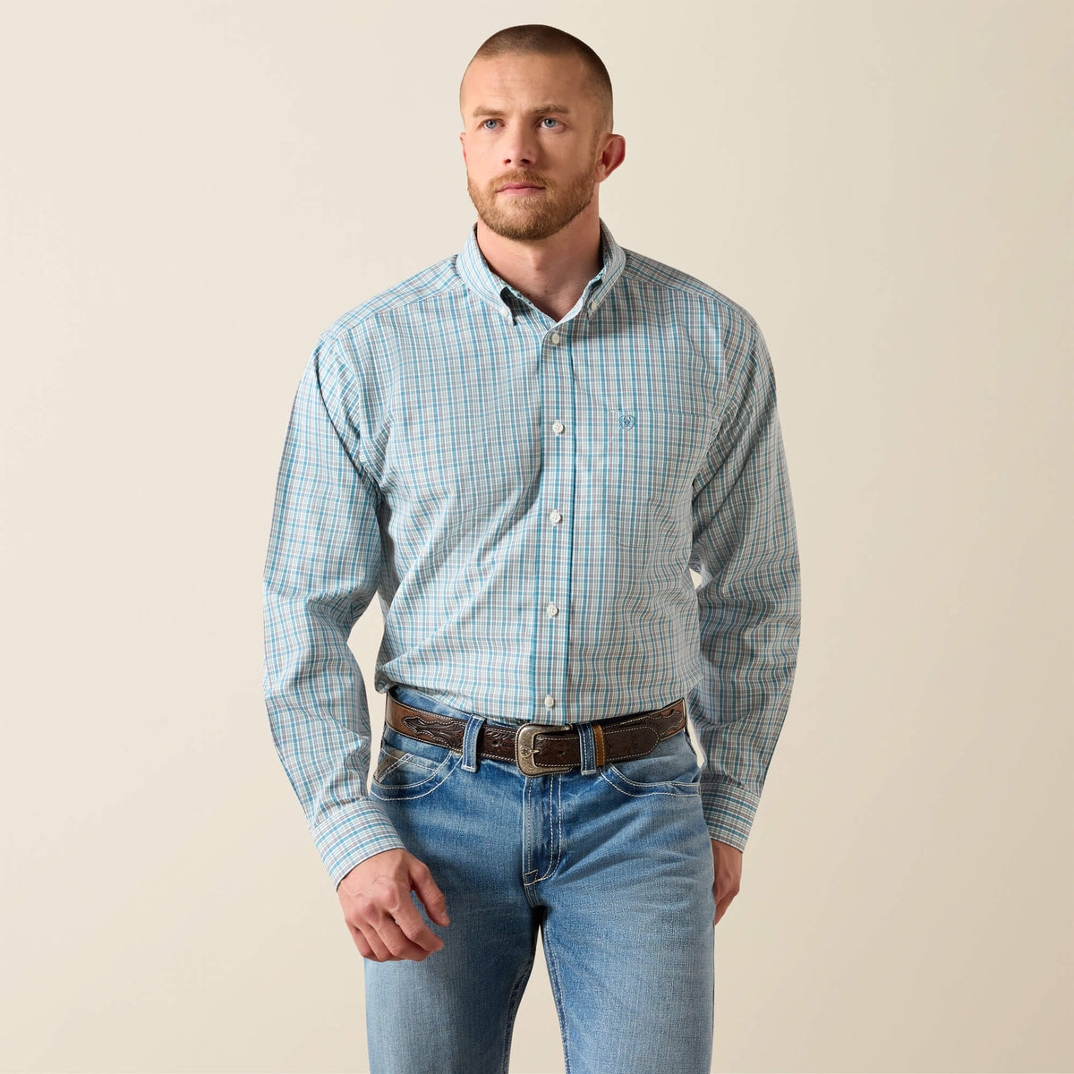 Wrinkle Free Antonio Classic Fit Shirt Men - ANGEL BLUE PLAID