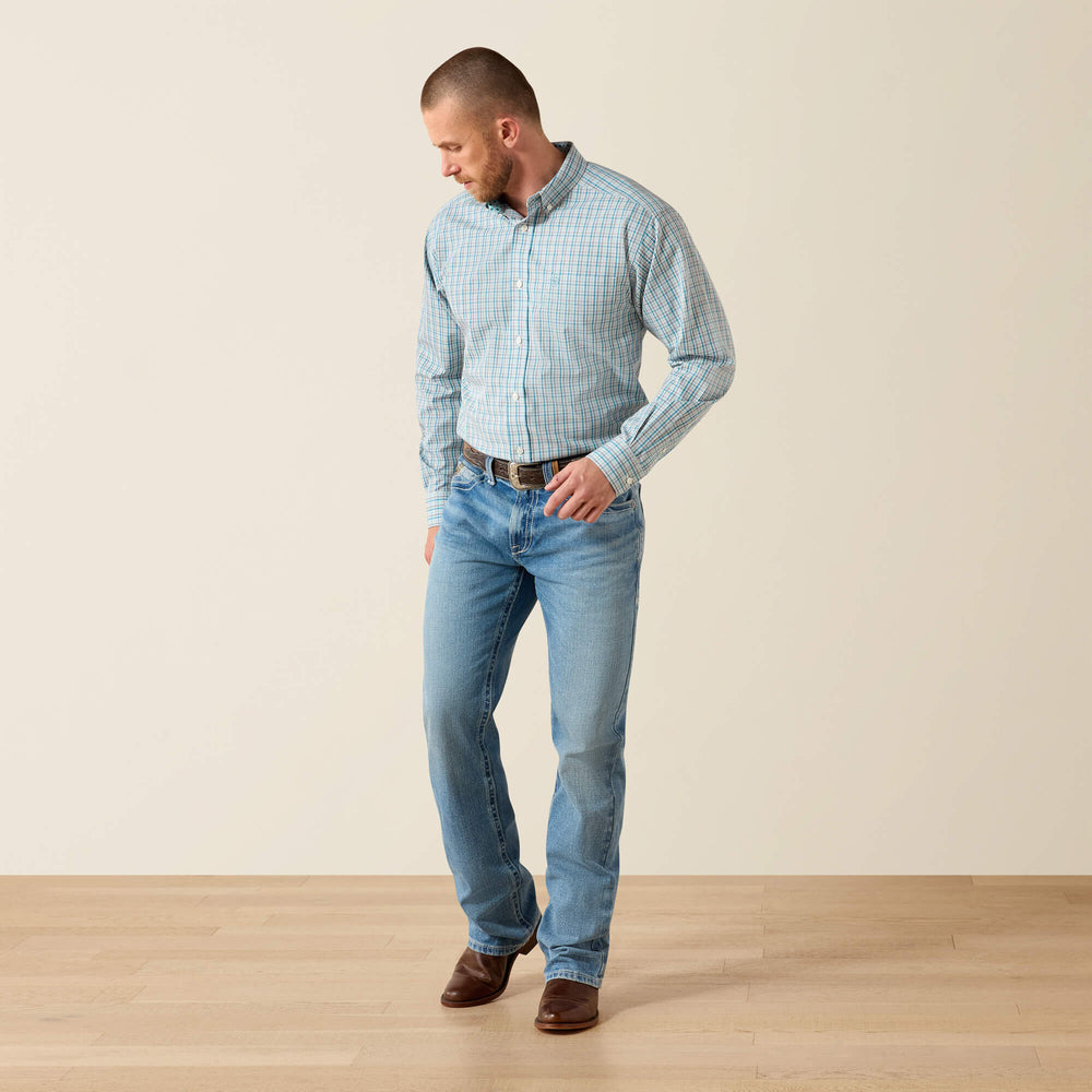 Wrinkle Free Antonio Classic Fit Shirt Men - ANGEL BLUE PLAID