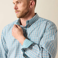 Wrinkle Free Antonio Classic Fit Shirt Men - ANGEL BLUE PLAID