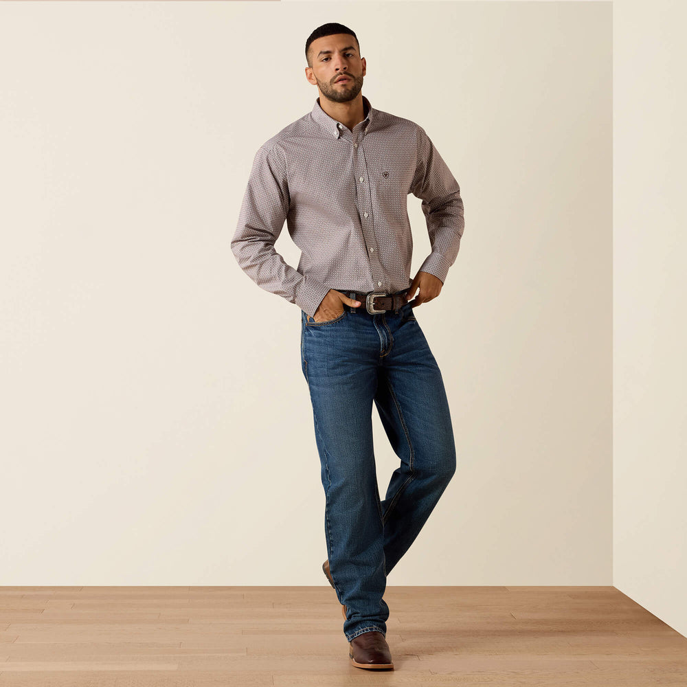 Wrinkle Free Alden Classic Fit Shirt Men - CHESTNUT GEO PRINT
